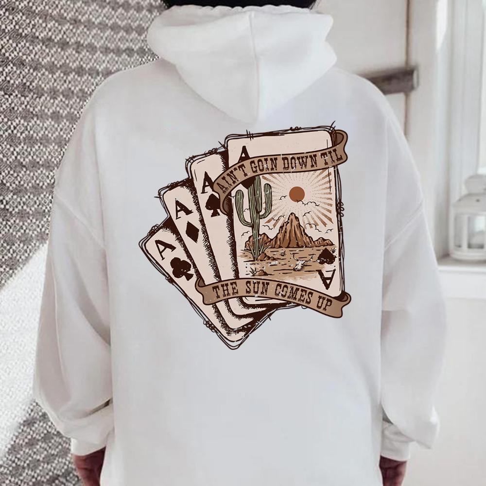 Толстовки с капюшоном Ain't Going Down Til The Sun Comes Up Толстовка в стиле вестерн Толстовка с капюшоном Desert Толстовка Cowgirl с капюшоном Пуловеры Cactus Топ