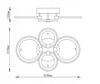 Ceiling Lamp 4 Rings Plafond Black Hanging Chandelier Led + Remote Control 50W 61Cm