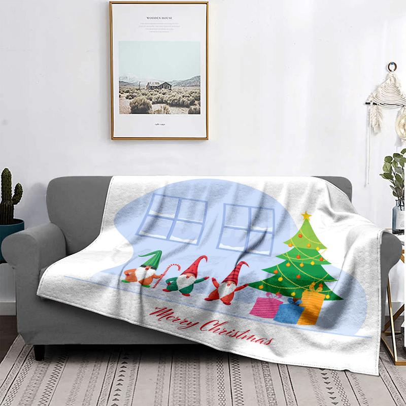 Home Decoration Plush Throw Sofa Blanket Bedspread Bed Fluffy Soft Blankets Decor Plaid Modern Halloween Merry Christmas Winter