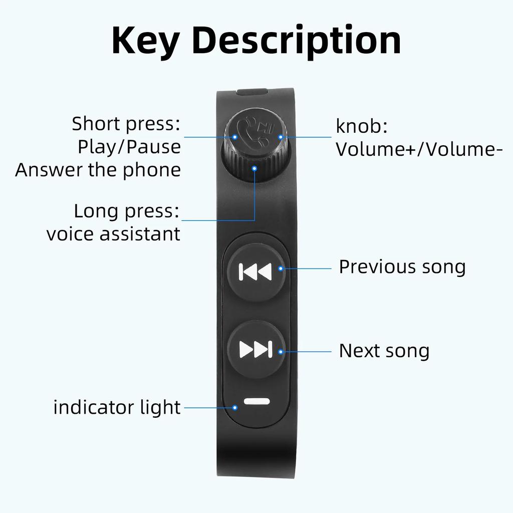 Мотоциклетный Bluetooth пульт дистанционного управления Водонепроницаемая кнопка управления медиа на руле Беспроводной контроллер музыки