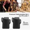 Men's Leather Phone Holster for Belt Outdoor Casual Running Sports Vertical Cell Phone Holder Pouch