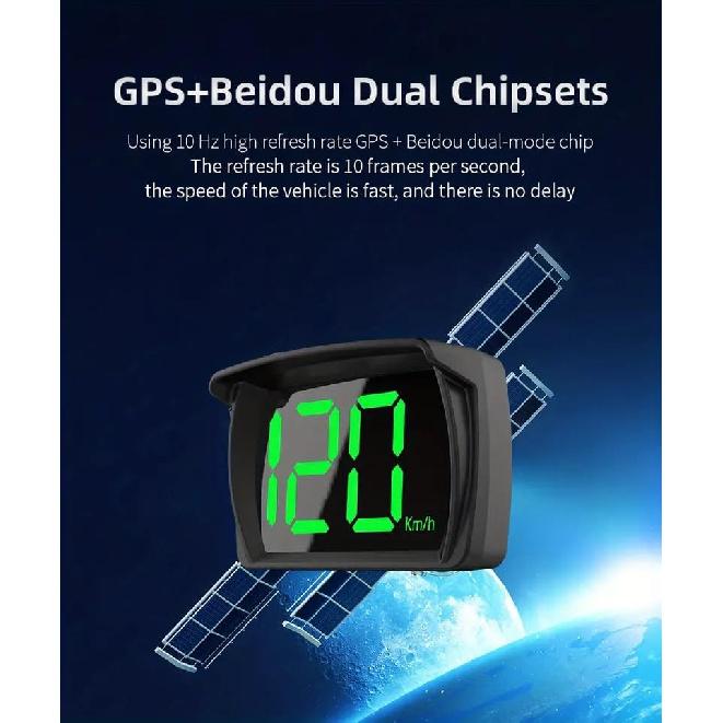 Проекционный дисплей для автомобилей HUD GPS Спидометр MPH с быстрой зарядкой QC3.0 и устойчивыми силиконовыми накладками, USB-кабель 2 м, Цифровой спидометр для автомобилей Грузовиков,