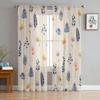 Flower Leaves Sheer Curtains for Living Room Bedroom Kids Room Tulle Window Treatment Drapes