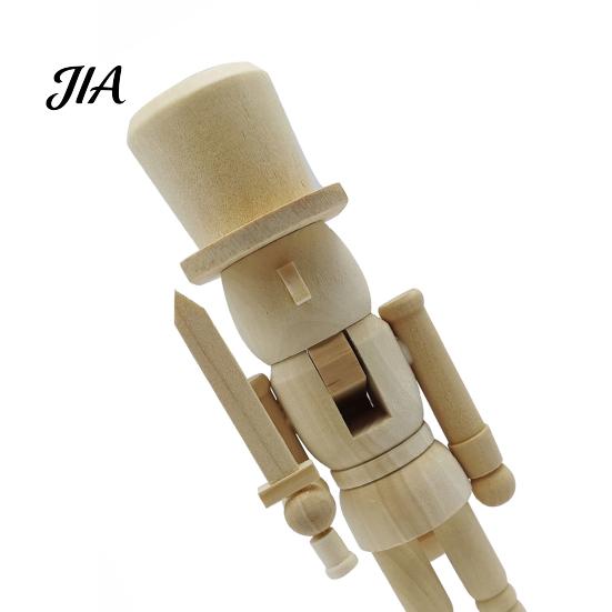 Artistic Craft Material Wooden Nutcracker Figurines, DIY Paint Your Own Soldier King Drummer, Holiday Supplies Unfinished Wood Christmas Tabletop