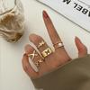 Fashion Jewelry Rings Set Gold Color Hollow Round Opening Women Finger Ring for Girl Lady Party Wedding Gifts