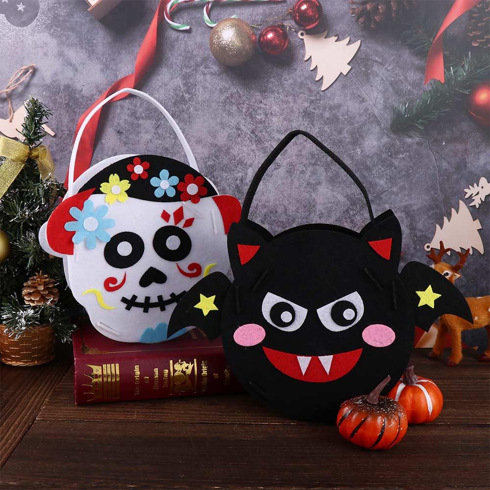 Or Treat Ornament Tote Bag For Kids Halloween Bag Storage Bucket Halloween Candy Bag Gift Basket