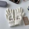 Gloves Bear Knitted Gloves  Gloves Female Gloves Wool Mittens Full finger Gloves