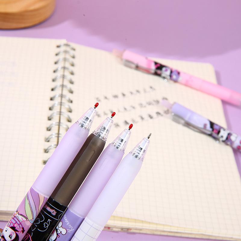 12 шт. 0,5 мм Sanrio Kuromi Эльф Коробка Нажимная Ручка Высоко-Красивая Нейтральная Ручка ST Головка Ручка для Подписи Черная Гладкая Сезон Возвращения в Школу