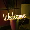 Добро пожаловать неоновая вывеска светодиодная лампа на батарейках креативная форма мерцание бесплатная декоративная прикроватная неоновая вывеска световой орнамент