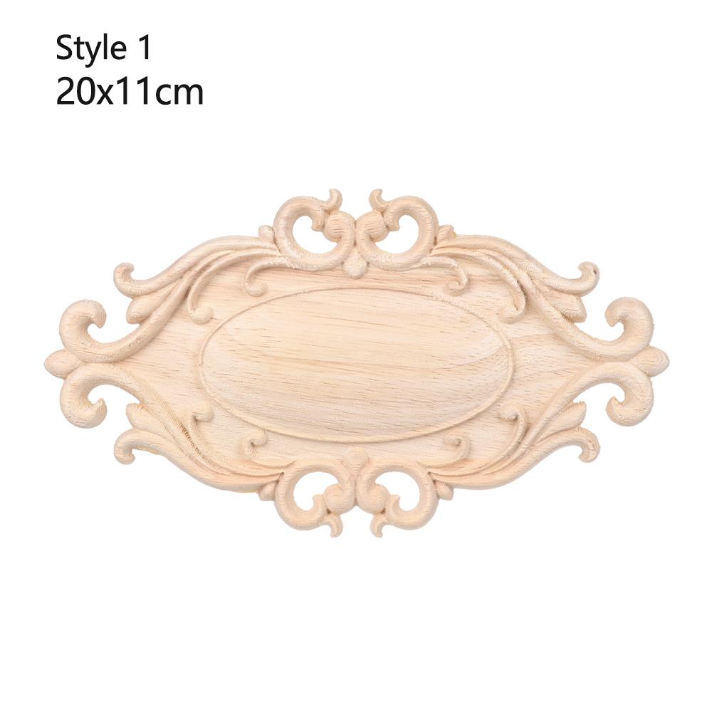 Furniture Parts Wooden Figurines Crafts Wood Carved Woodcarving Decorative Corner Appliques Frame