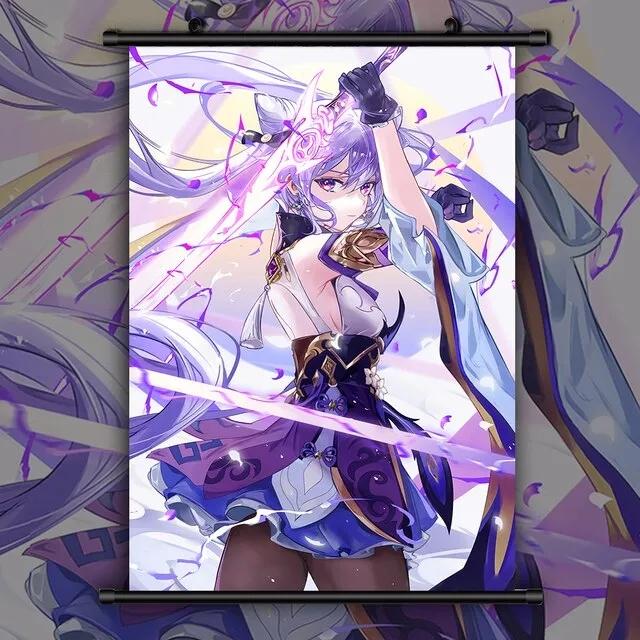Плакаты Fischl, картины на холсте, Eula HD, картина Genshin Impact, подвесные свитки, настенные художественные принты, домашний декор Cuadros, бескаркасный