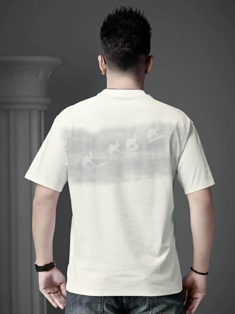 European Trendy Embroidered Printed Short-Sleeve T-Shirt for Men 2025 New Summer Casual Half-Sleeve Top Clothing