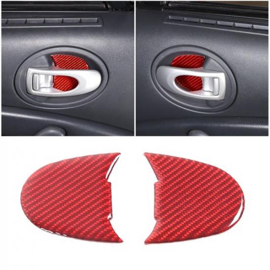 Red Carbon Fiber Inner Door Bowl Trim Panel For Mitsubishi ECLIPSE 2006-2011