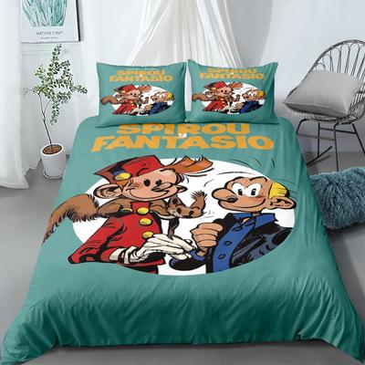 Комплект пододеяльника Spirou Et Fantasio Comics Stripe King Queen Double Full Twin Single