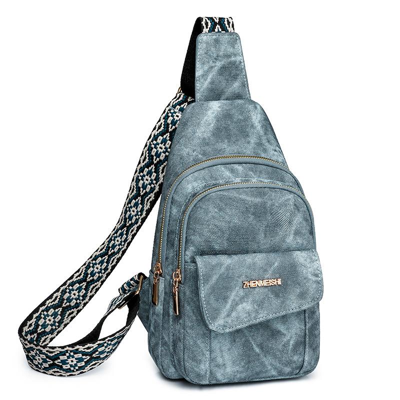 Large Capacity Casual Women's Bag New Trendy Breast Bag for Women's Fashionable Soft Leather Splicing Versatile Crossbody Bag Korean Style Breast Bag