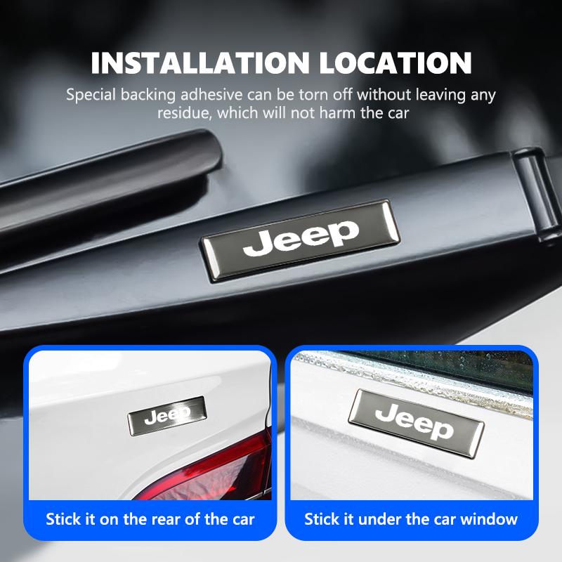 Car Trunk Body Sticker Aluminum Alloy Emblem Auto Stickers For Jeep Cherokee Wrangler JK Gladiator Compass Renegade Patriot AJT1
