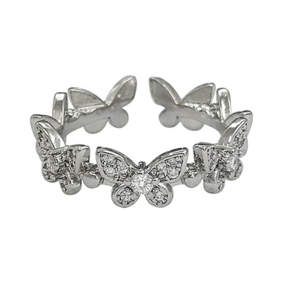 Кольцо на палец с бабочками, открывающееся ювелирное изделие, регулируемое кольцо в корейском стиле для помолвки