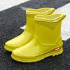 Fashion New Mid-tube Rain Boots Ladies Adult Fashion Outerwear Four Seasons Water Shoes Waterproof Non-slip Rubber Rain Boots Water Shoe