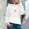 Autumn Spring Hoodie with Big Front Pocket Flower Printing Long Sleeve with Elastic Cuffs Pullover Thic Hooded Sweatshirt Daily Wear Sport Top