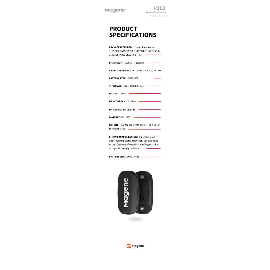 Magene H303 Датчик сердечного ритма Bluetooth ANT Обновление H64 Монитор ЧСС С Нагрудным Ремнем Двухрежимный Компьютер Велосипедный Спортивный Ремешок Пояс