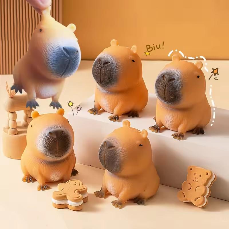 Kid Cute Capybara Relax Squeeze Toy Durable TPR Material Animal Anti Stress Relief Funny Creative Fidget Decompression Pinch Toy