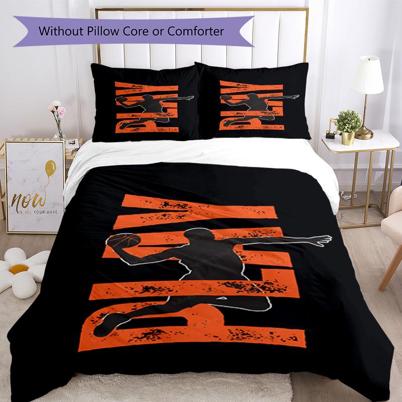 3pcs basketball Bedding Set Duvet Cover Closure Includes 1 Duvet Cover & 2 Pillowcases, Soft and Comfortable for All Seasons.