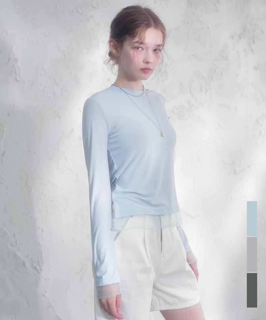 VIVACIOUS See-Through Layered Spandex Tee_3 Colors