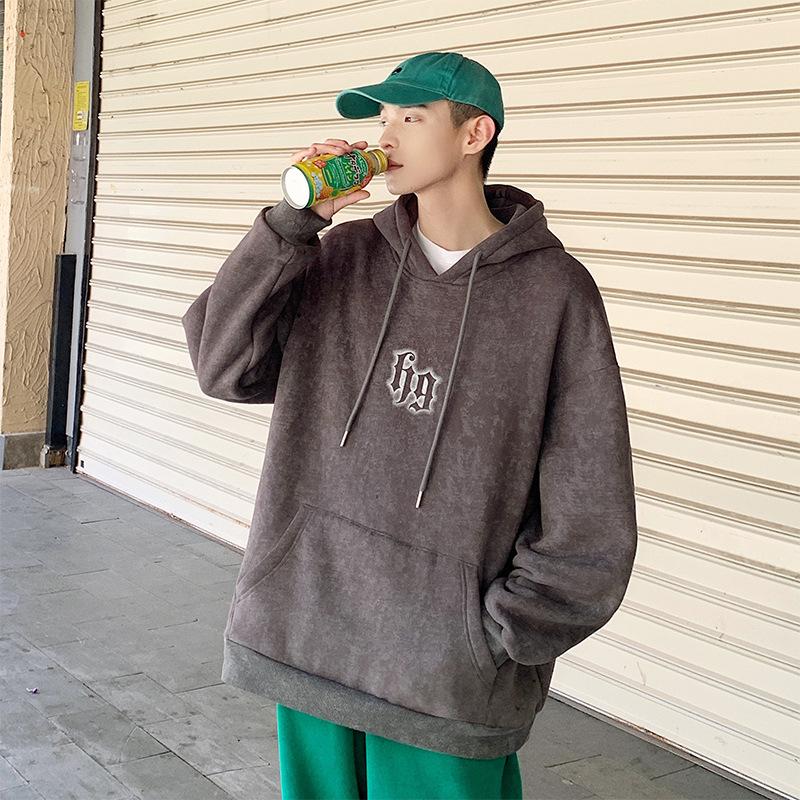 Весна и осень новый мужской корейский буквенный принт капюшон длинный рукав толстовка модная пара интернет знаменитость тот же стиль универсальный топ