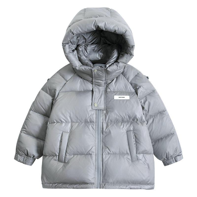 Зимнее пальто для мальчиков, белая куртка на утином пуху, новый стиль, утолщенное, не требующее стирки пальто для детей среднего и большого возраста