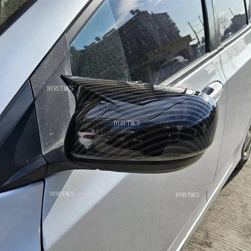 Car Rearview Side Mirror Cover For Honda City 2009-2013 Wing Cap Outer Door Back View Case Trim Sticker Carbon Fiber Look ABS