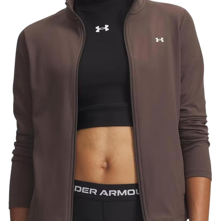 Under Armour Женская трикотажная куртка с молнией и длинным рукавом, облегающая, для тренировок, 6013776-200