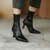 Winter Street Style Pointed Toe Knee-High Boots Women Low Heels Shoes Female Long Booties Women Shoes  De Mujer