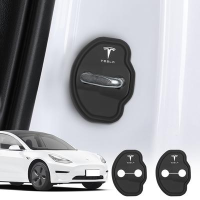 4 шт. Защитная крышка пряжки замка двери автомобиля для Model 3 Y S X 2021 Roadster Cybertruck Juguete SpaceX Автоаксессуары