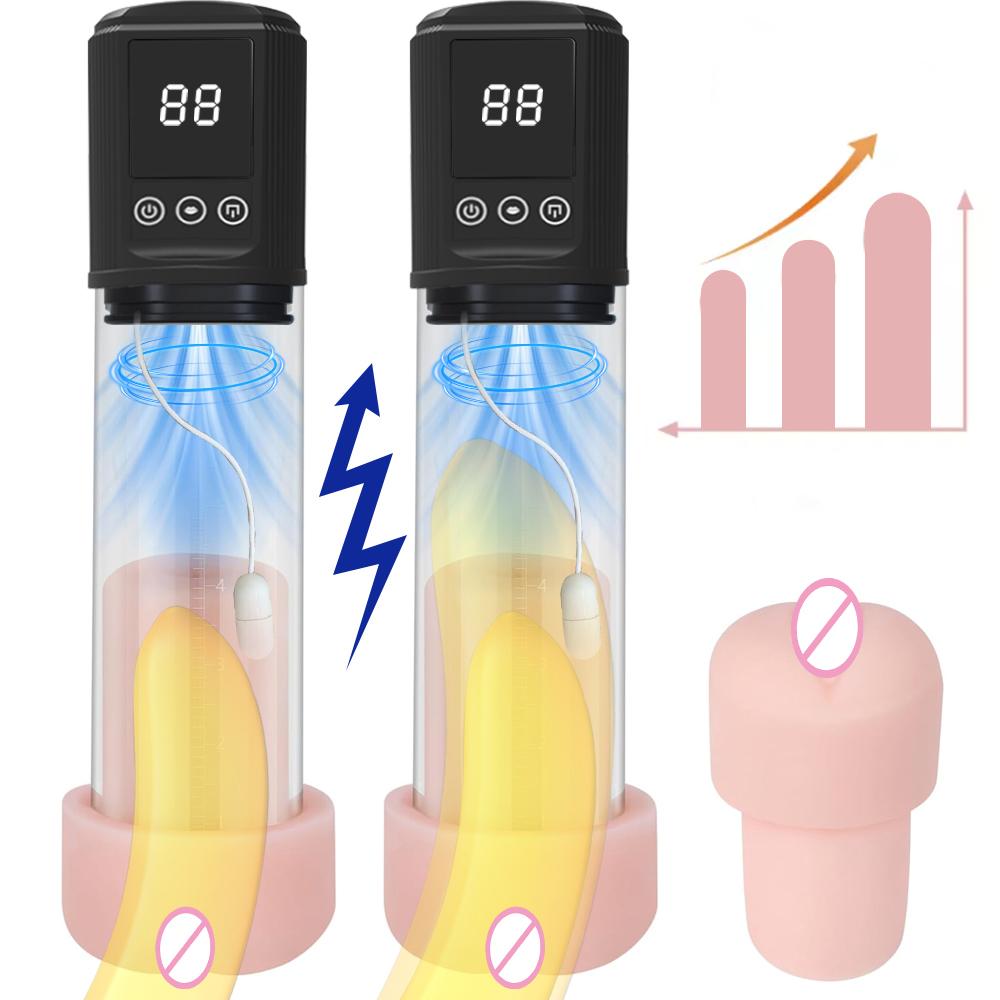 Electric Penis Pump Male Masturbator for Penis Vacuum Enlargement Train 9 Sucking Vibrating Rechargeable Sex Toys for Men Bigger