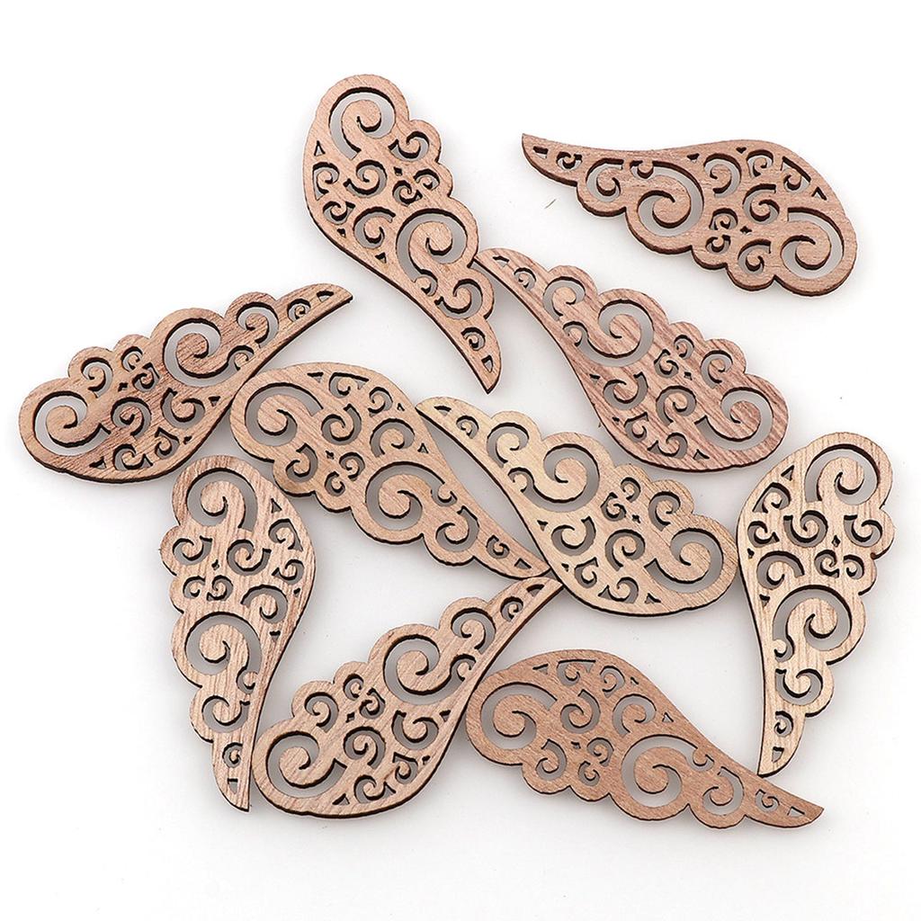 Винтажные украшения, натуральный DIY ремесло, граффити, орнамент, крылья ангела, деревянная фишка, кулон