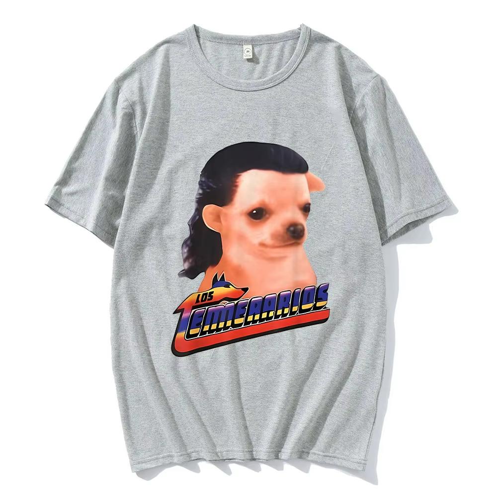 Los Temerarios Dog Funny Meme Tshirts Men Women Clothing Fashion Hip Hop Short Sleeves T Shirt Cotton Casual Tshirt Streetwear