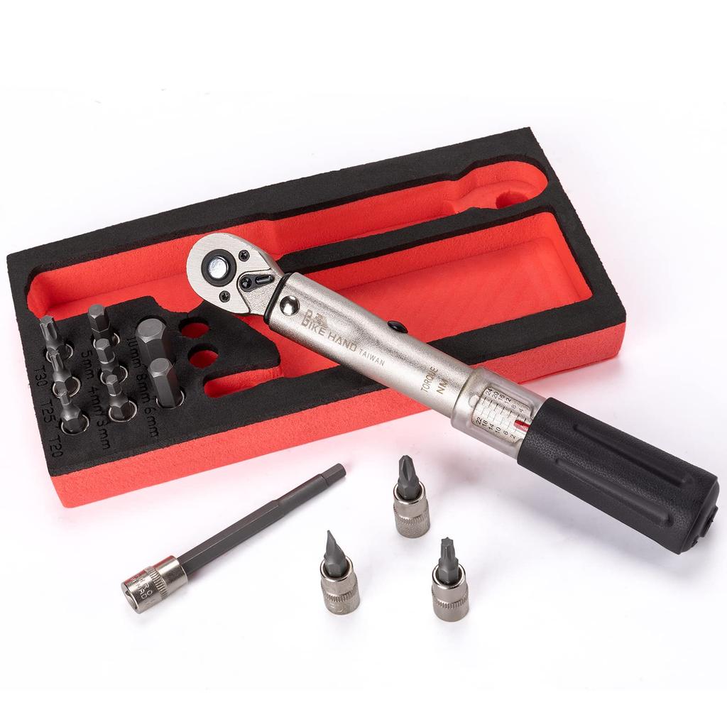 BIKE HAND Bicycle Tool Kit with Torque Shimano for Maintenance and Repair 21-Piece Wrench, Compatible, (YC-799A)