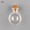 5 PCS Wishing Bottle Pendants Empty Corks Glass Hand-Blown Vial Necklace