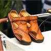 Модные мужские кожаные классические римские сандалии 2024 года, тапочки, уличные кроссовки, пляжные резиновые шлепанцы, мужские водные походные сандалии, летние сандалии