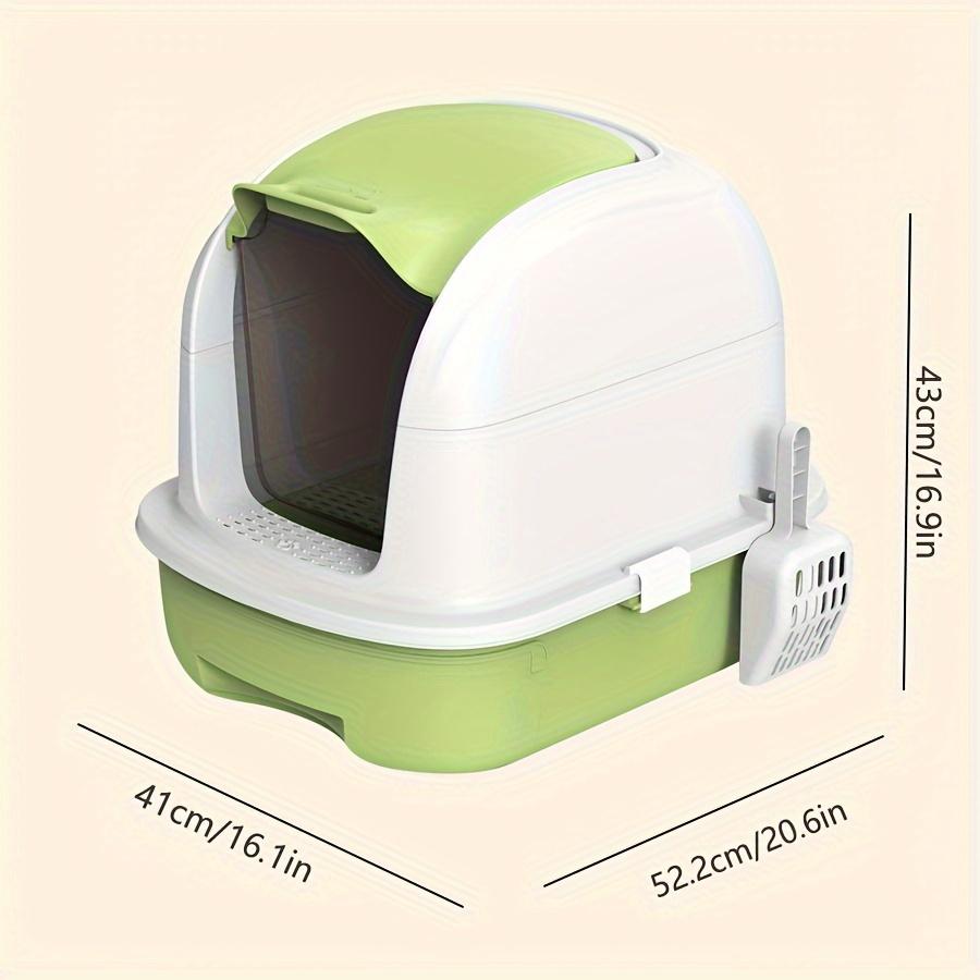 Полностью закрытый ящик для кошачьего туалета с откидной дверцей, ящик для кошачьего туалета с защитой от брызг и пластиковой лопаткой, кошачий туалет с защитой от запаха для домашних кошек