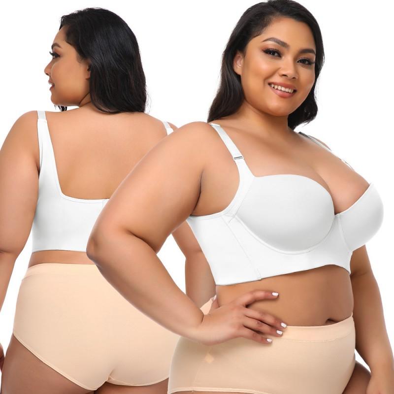 Plus Size Underwire Bra Women Smooth Seamless Push Up Support Full Coverage