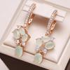 Luxury Oval Green Zircon Drop Earrings For Women Party Wedding Fine Jewelry