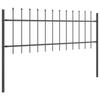 Garden Fence Panel Set 5 pcs Gray 8.5 x 0.6 m Powder Coated Steel