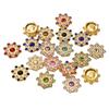 Plastic Spray Plated Snowflake Circular Gold Dot Diamond Sewing Tool Decorative Button Scrapbooking Garment DIY Apparel Accessories