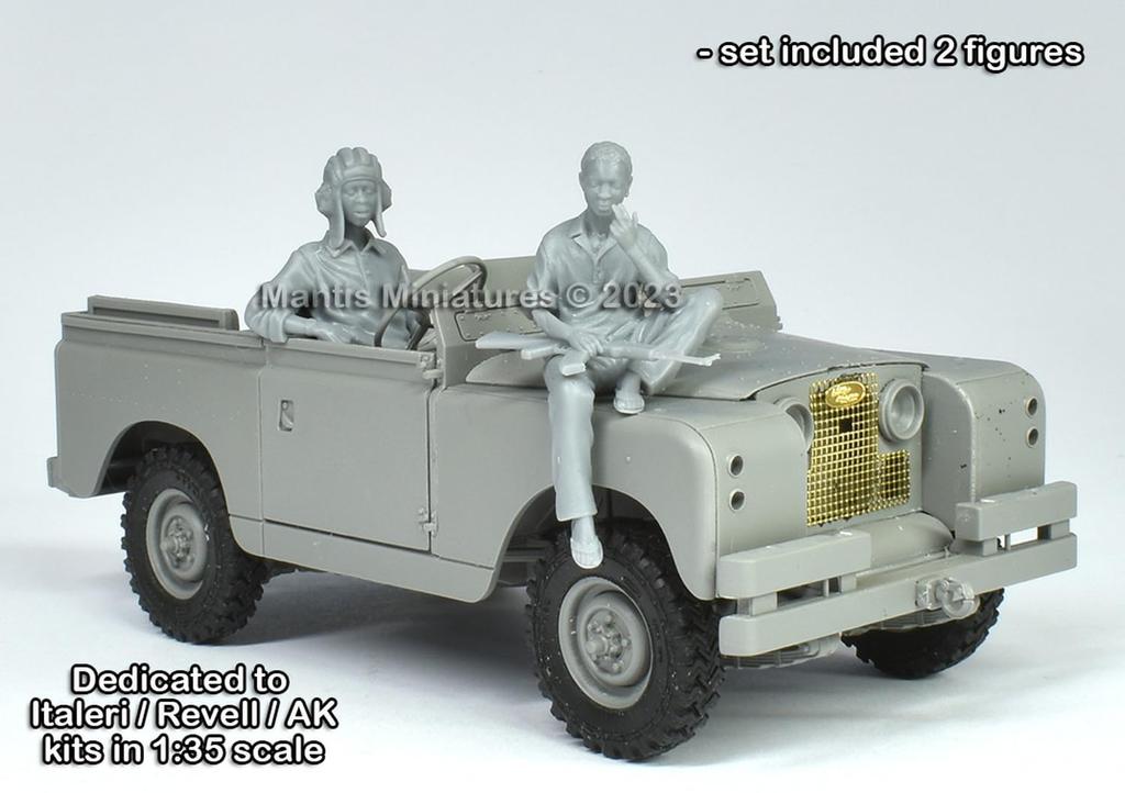 Mantis Miniature Figure Series Current Land Rover African Militia Crew Set AK Resin Kit Man35166 1/35 (for Interactive/Italeri/German Level)
