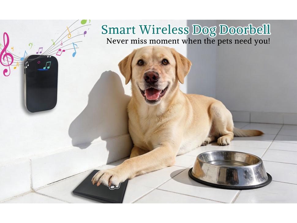 Pet Doorbell: Adjustable Volume, Easy Install, Rainproof, Suitable for Small & Large Pets.