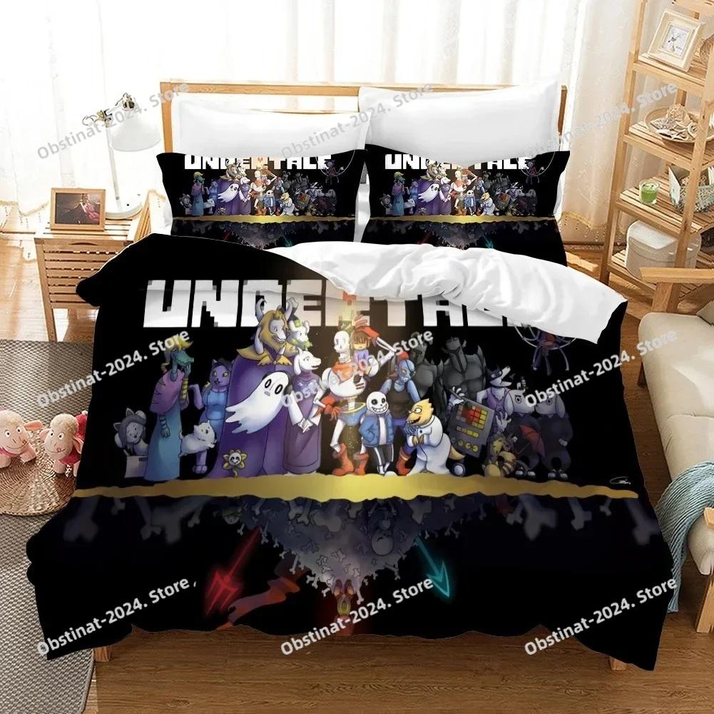 3D-печатный комплект постельного белья с изображением игры Undertale Frisk Sans Papyrus для мальчиков и девочек, двуспальный пододеяльник, наволочка для кровати для детей и взрослых