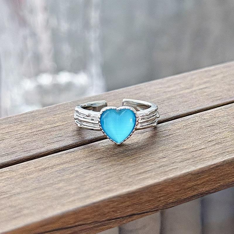 Новое нишевое высококачественное высококлассное морско-синее циркониевое супер-сказочное открытое кольцо Простые модные украшения для женщин