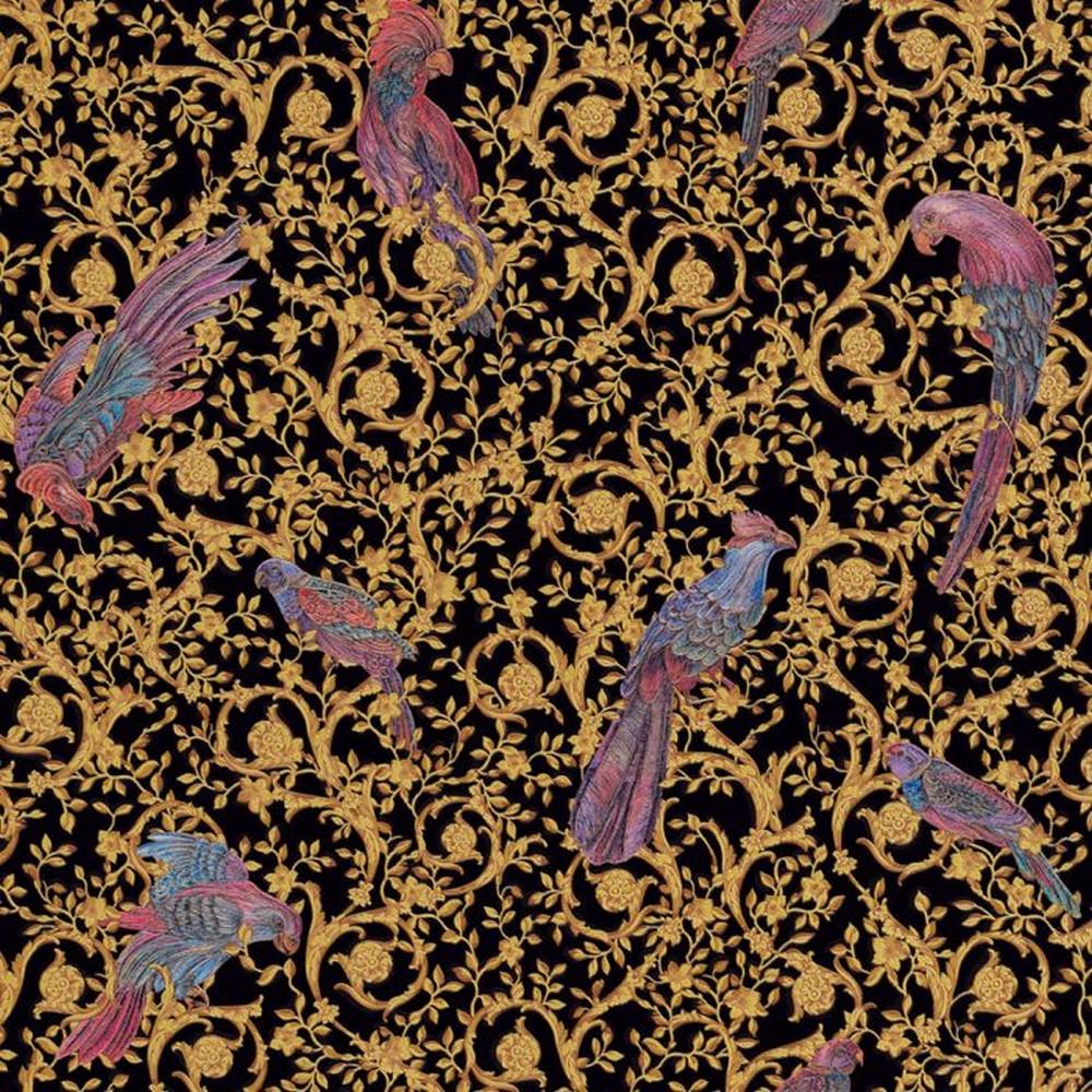 Versace Barocco Birds Textured Wallpaper