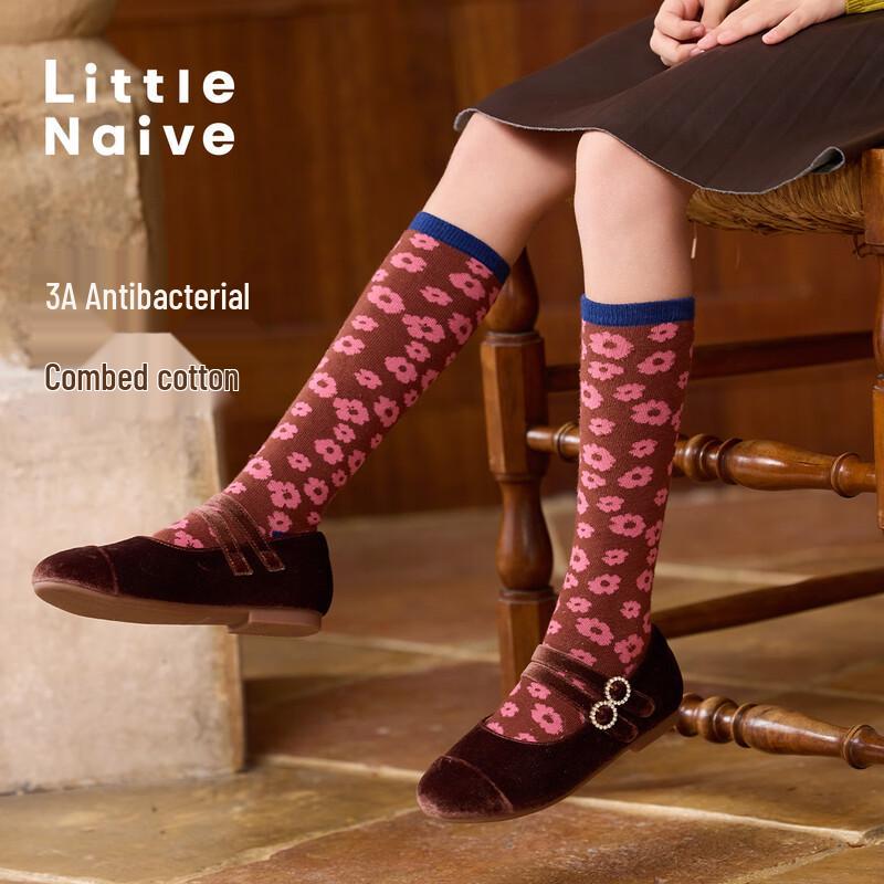Детские ретро-носки средней длины с цветочным узором Little Naive